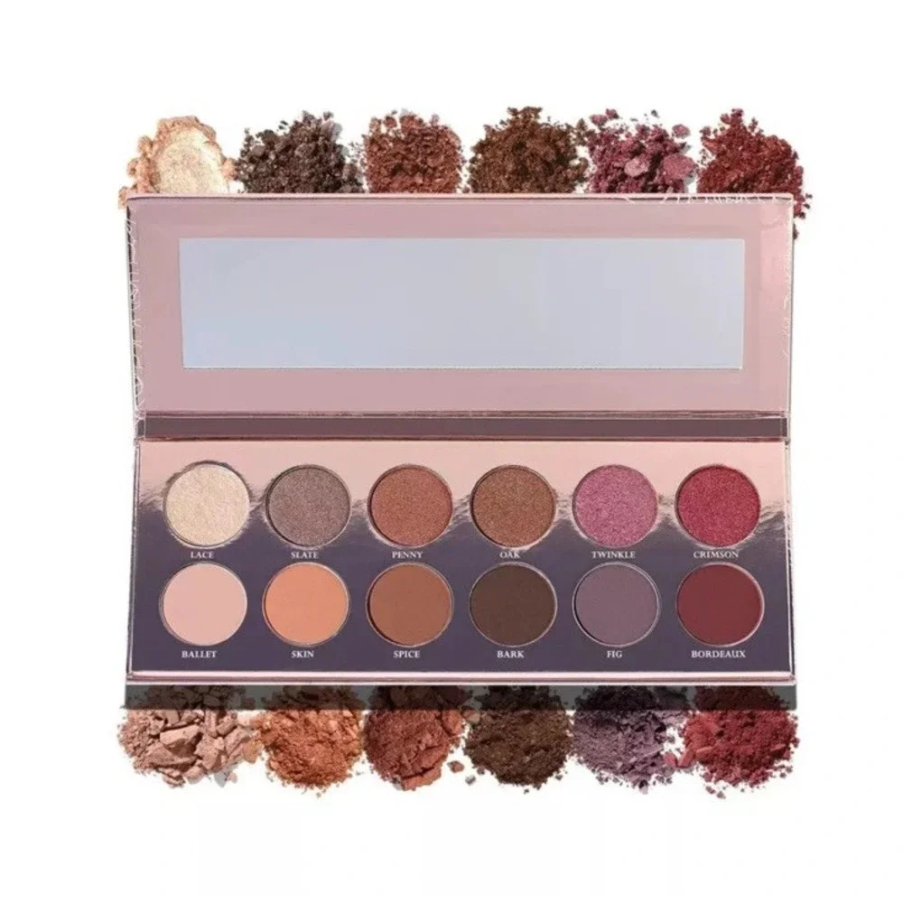 Girlactik The Essential Palette 12 Pan Eyeshadow Matte Shimmer Neutral Berry New